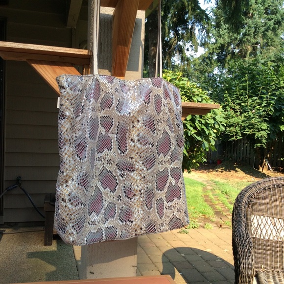 Soriel  NY Tote bag snake print detachable pouch - Picture 2 of 7